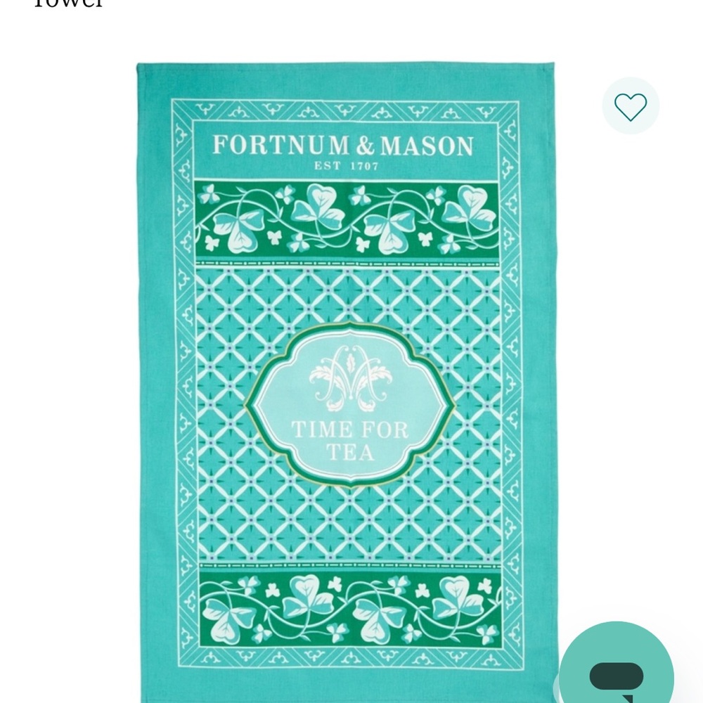 Fortnum and Mason Time for Tea cotton towel NWT